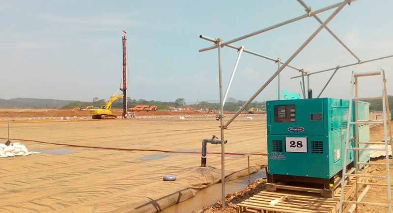 ジオドレーンSPD工法施工風景